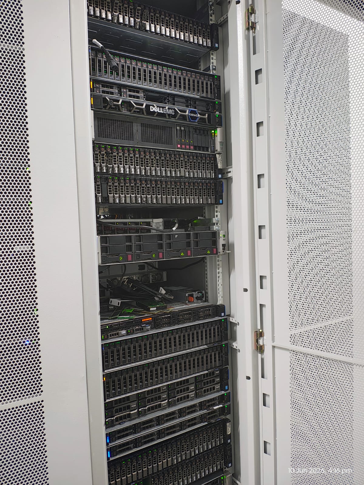 HostIncharge physical server hardware installed in a data-centre rack